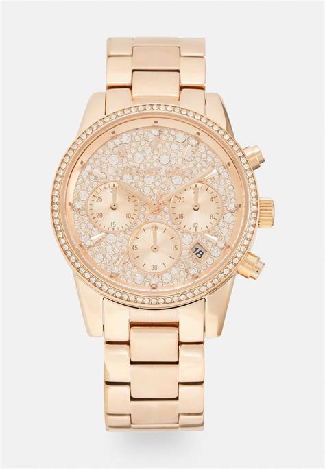 michael kors boyfriend rose gold watch|Michael Kors ritz chronograph.